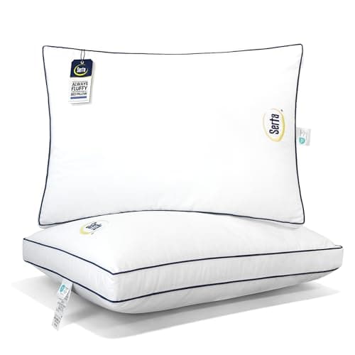 Serta Serta Bed Pillows, Queen/Standard, Set of 2, 400 Thread Count Cotton Cover