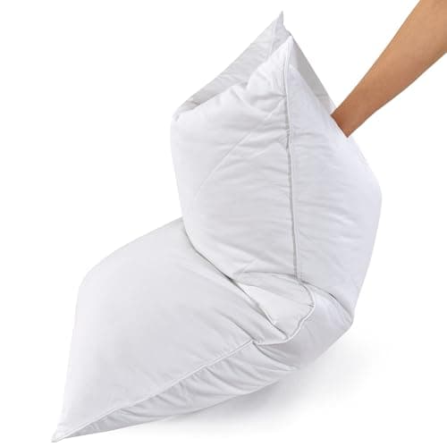 Three Geese Three Geese White Goose Feather & Cotton Pillows (Set of 2)