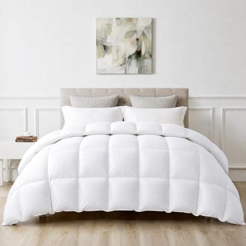 puredown puredown Goose Feather Down Fiber Comforter, Oversized Queen