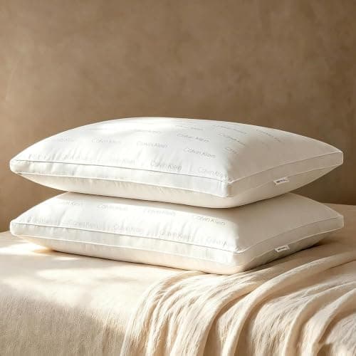 Calvin Klein Calvin Klein Luxury Hotel Pillows, Queen, Set of 2, 400 Thread Count Cotton