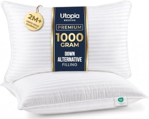 Utopia Bedding Utopia Bedding Hotel Bed Pillows, Queen, Set of 2, Down Alternative