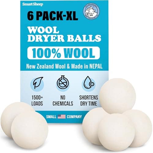Smart Sheep Wool Dryer Balls (XL, 6-Pack)