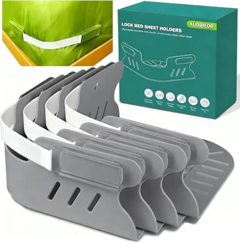 Heavy duty sheet holder Heavy Duty Fitted Sheet Holders with Lock Fasteners and Anti-Slip Pads, Set of 4