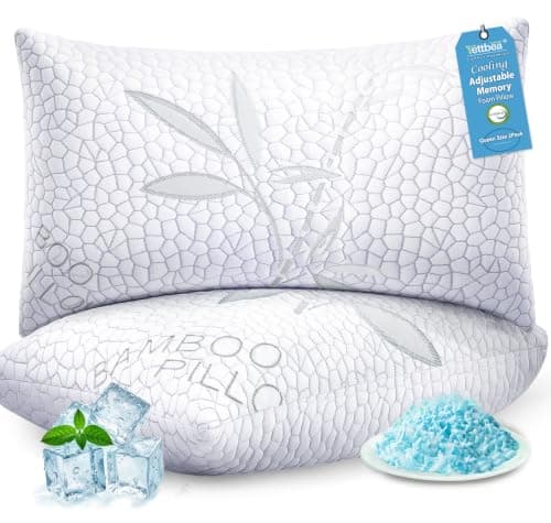 Yettbea Yettbea Bamboo Cooling Shredded Memory Foam Bed Pillows (Queen, Set of 2)