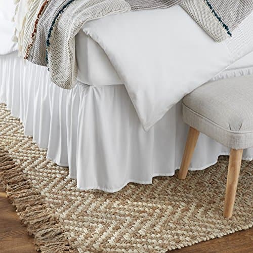 Amazon Basics Amazon Basics Lightweight Ruffled Bed Skirt, 16 in Drop, Microfiber