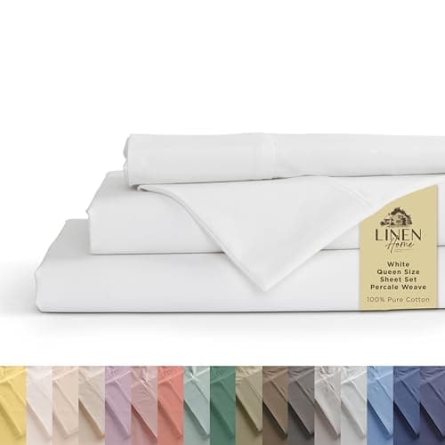 Linen Home Linen Home 100% Cotton Percale, Deep Pocket