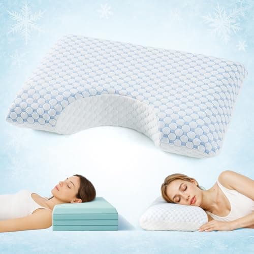 USlixury USlixury Side Sleeper Pillows, Adjustable 4-Layer Curved