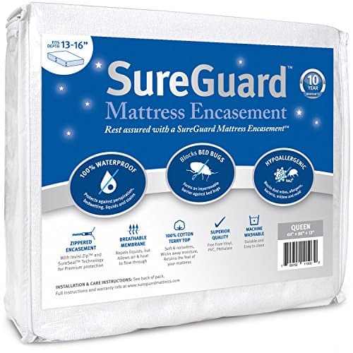 SureGuard SureGuard Mattress Encasement, Queen 13-16 in Deep, Six-Sided