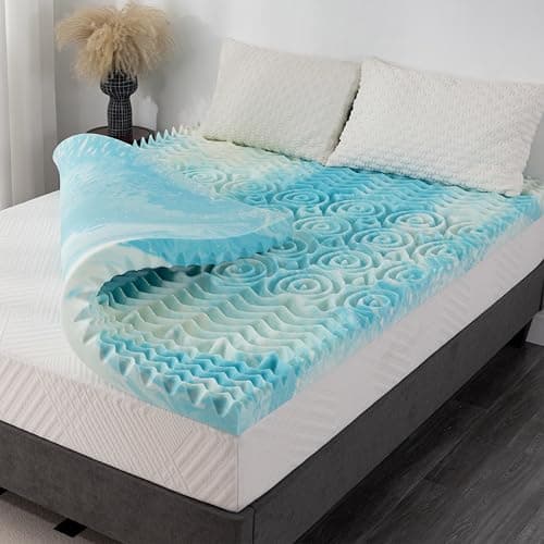 MLILY MLILY 3" Gel Memory Foam Egg Crate Topper, 5 Zones, Queen