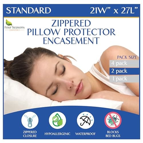 Four Seasons Essentials Zippered Pillow Protectors (Set of 2)